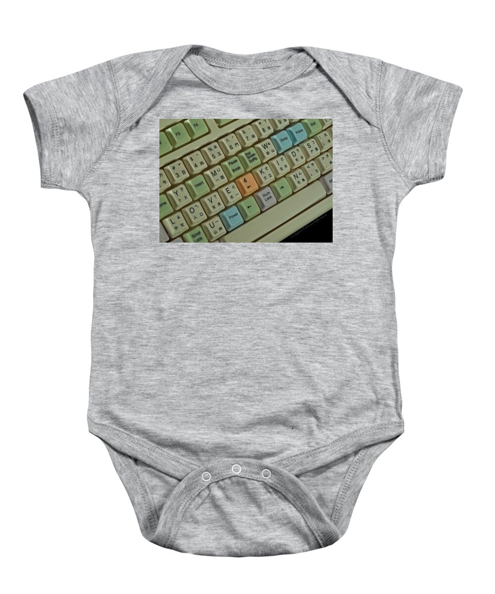 Love Baby Onesie featuring the photograph Love Puzzle Keyboard by Rolf Bertram