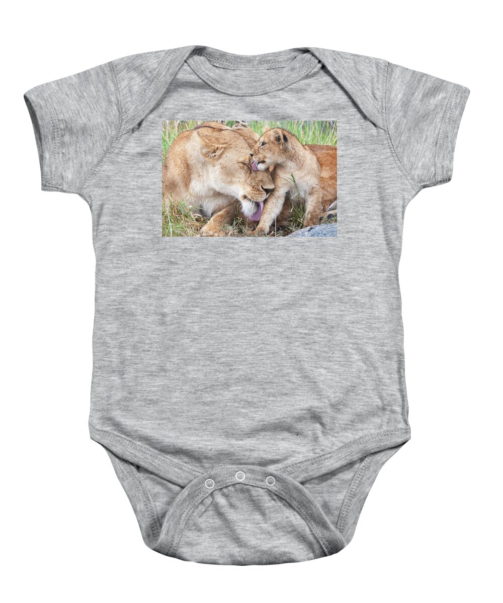 Africa Baby Onesie featuring the photograph Love you mommy. by Usha Peddamatham
