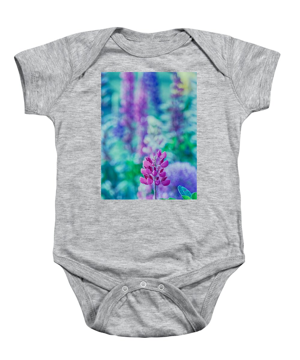Color Photo Baby Onesie featuring the photograph Lovely Lupine by Bonnie Bruno