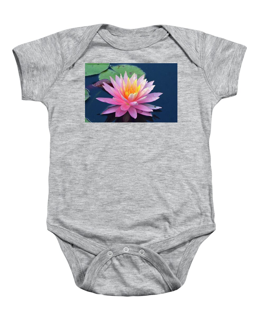 Lily Baby Onesie featuring the photograph Lovely Pink Water Lily by Richard Bryce and Family