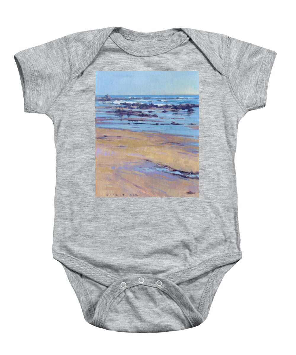 California Baby Onesie featuring the painting Low Tide by Konnie Kim