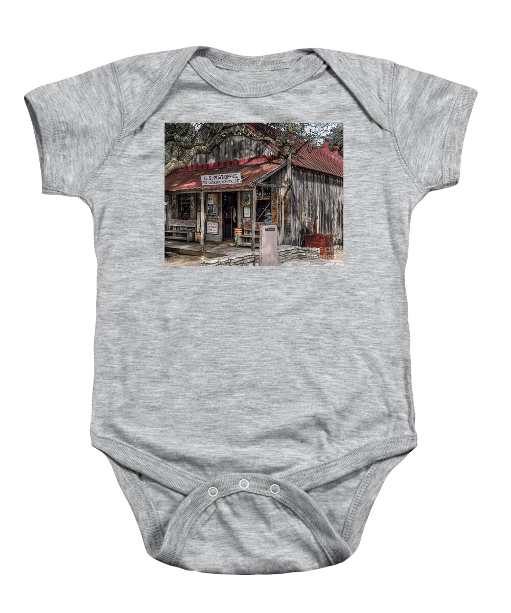 Texas Baby Onesie featuring the photograph Luckenbach Post Office by David Meznarich