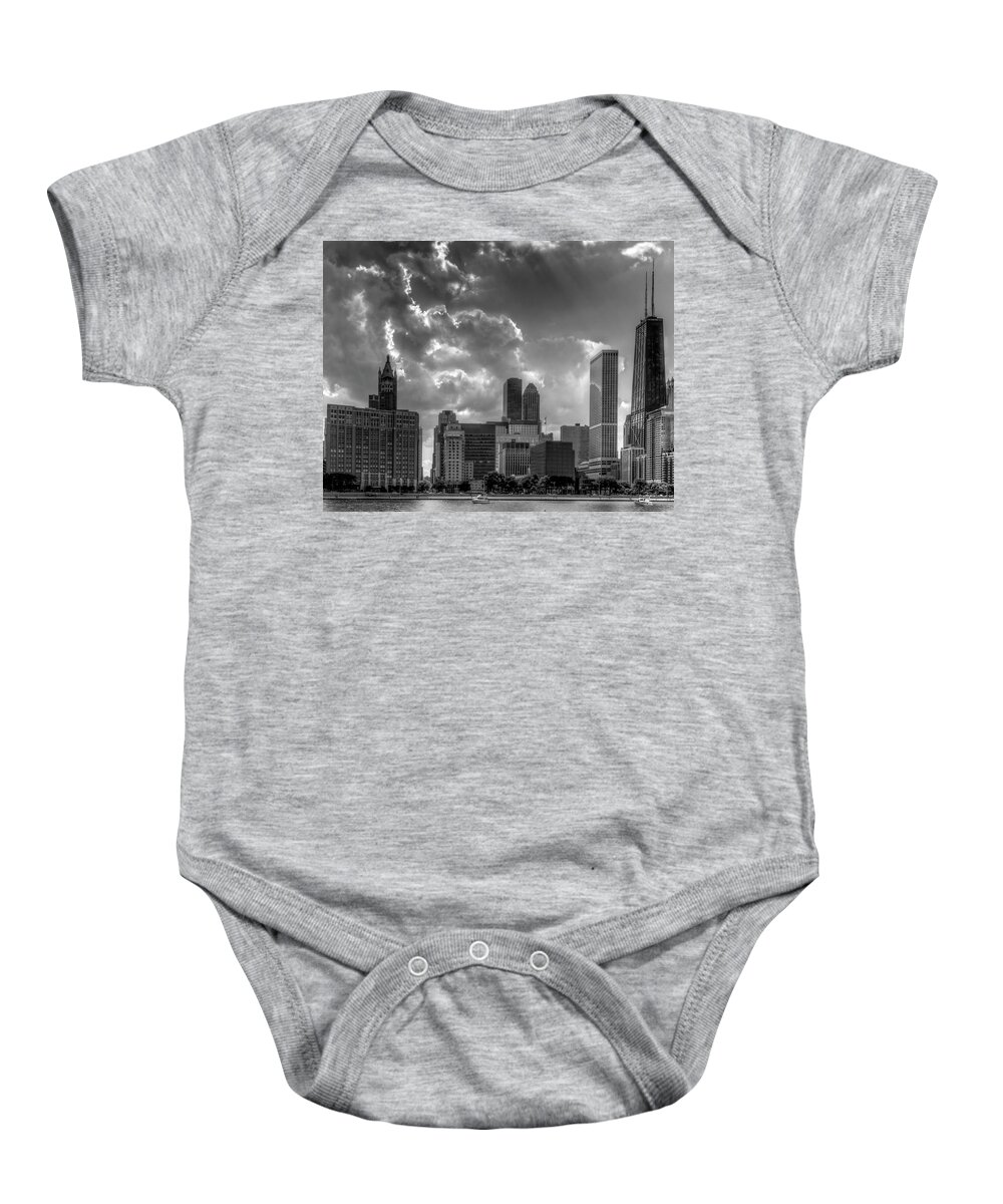 Chicago Baby Onesie featuring the photograph Luminous Chicago by John Roach