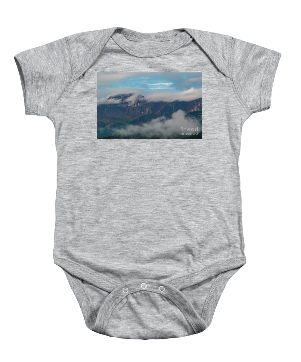 Pikes Peak Baby Onesie featuring the photograph Magical Sunrise on Pikes Peak Colorado by Steven Krull