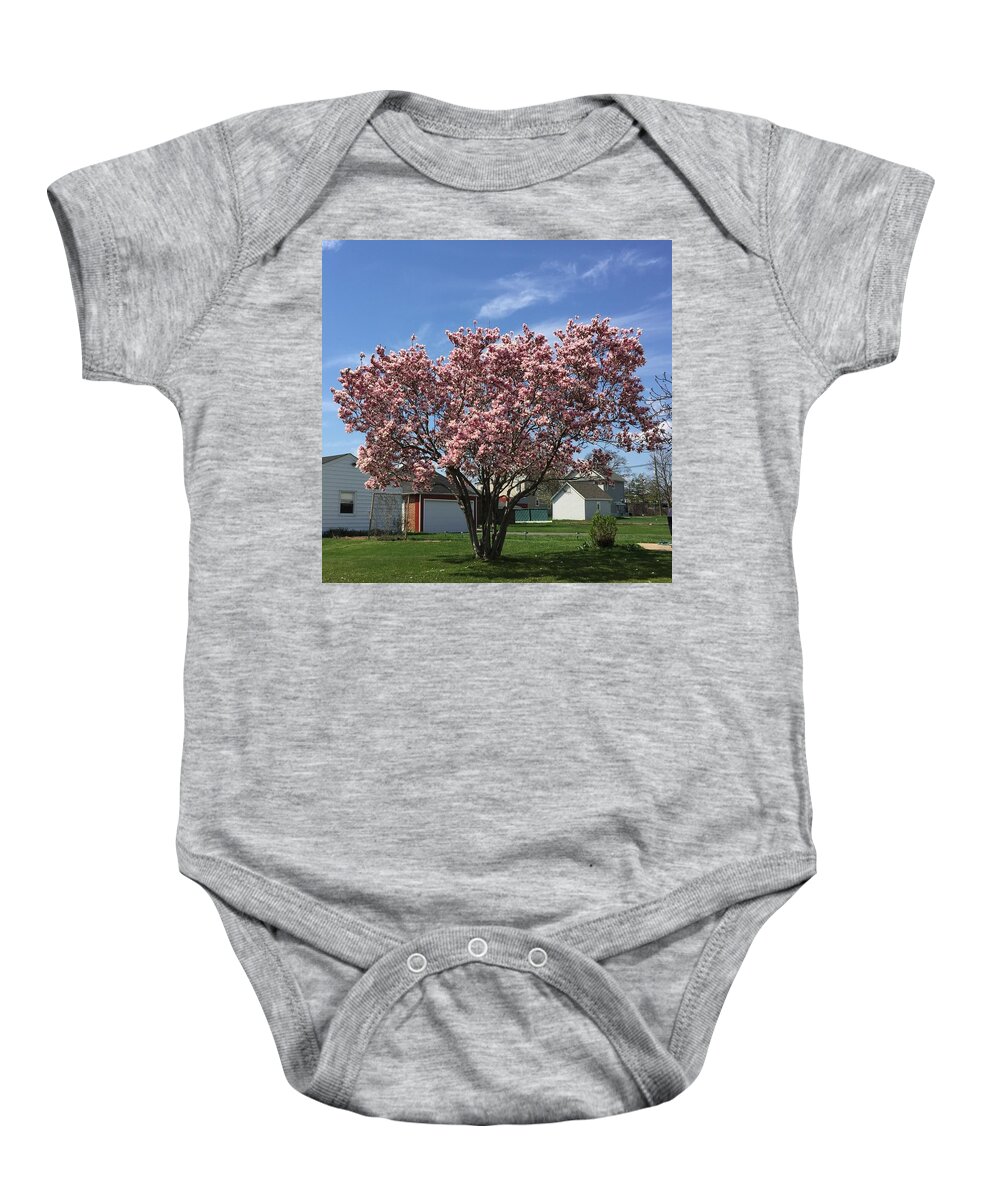 Magnolia Baby Onesie featuring the photograph Magnolia 1 by Sabina Ludynia
