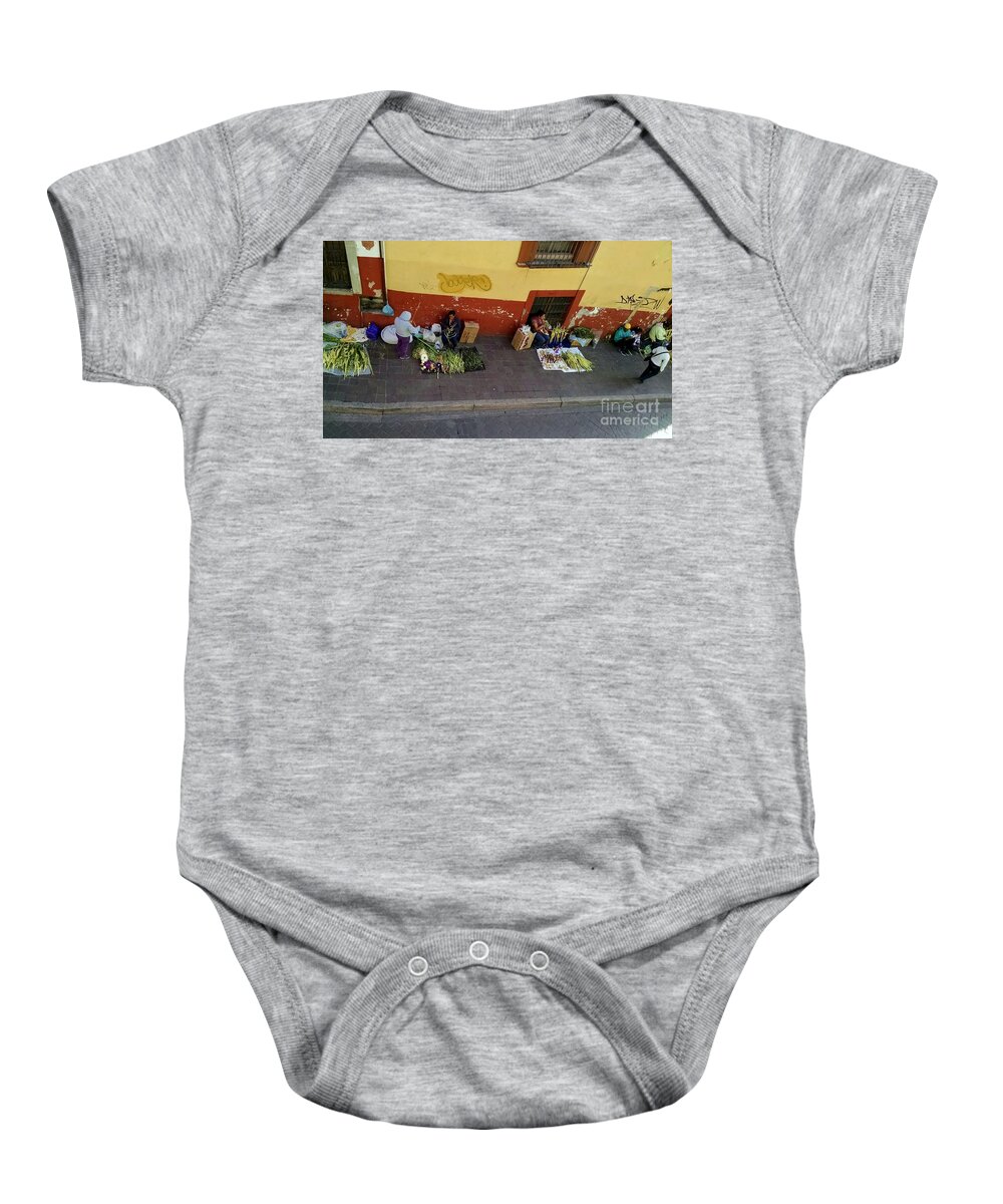 Aerial View Baby Onesie featuring the photograph Making Souvenirs on Palm Sunday by Rosanne Licciardi
