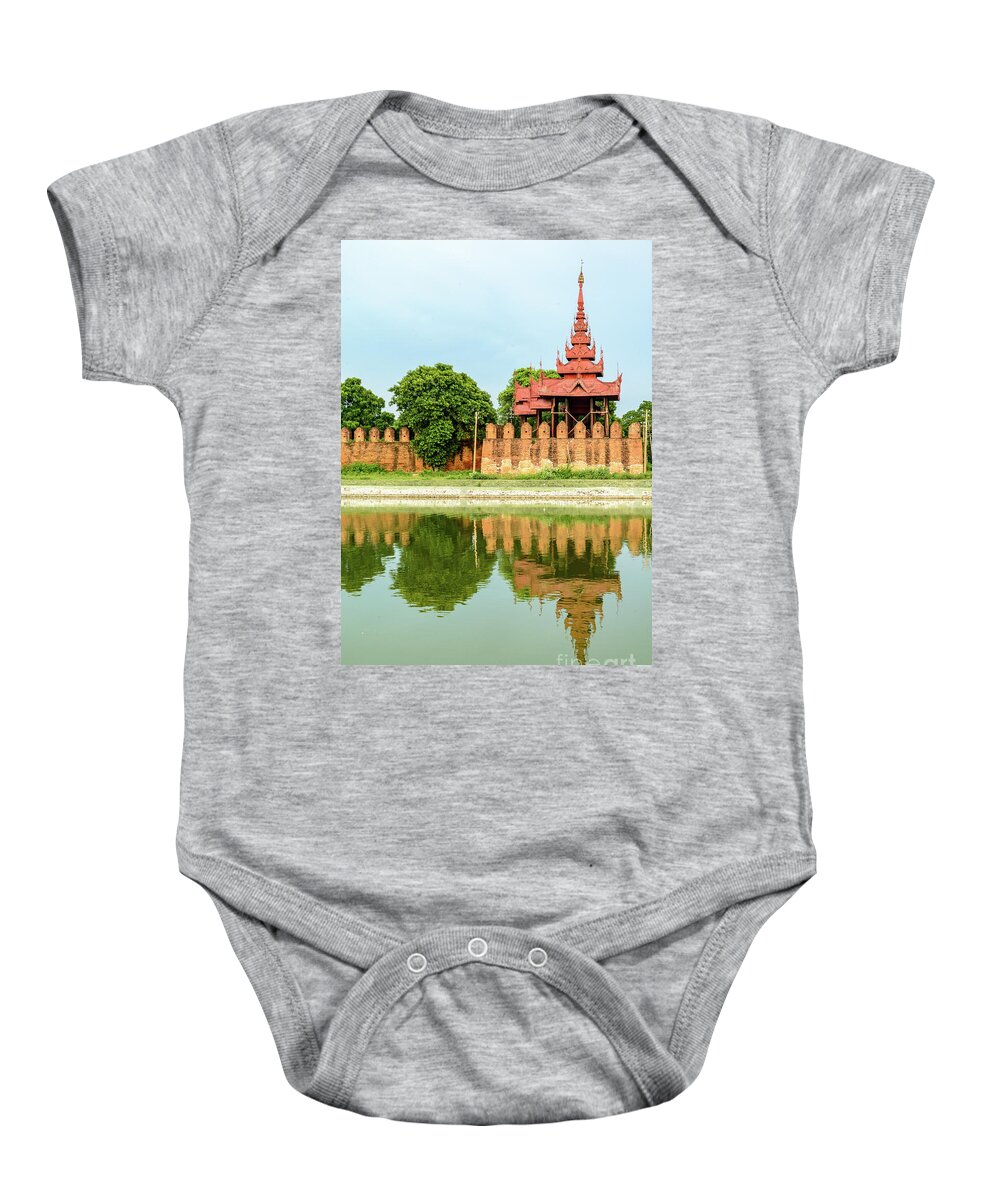 Citadel Baby Onesie featuring the photograph Mandalay Citadel 1 by Werner Padarin