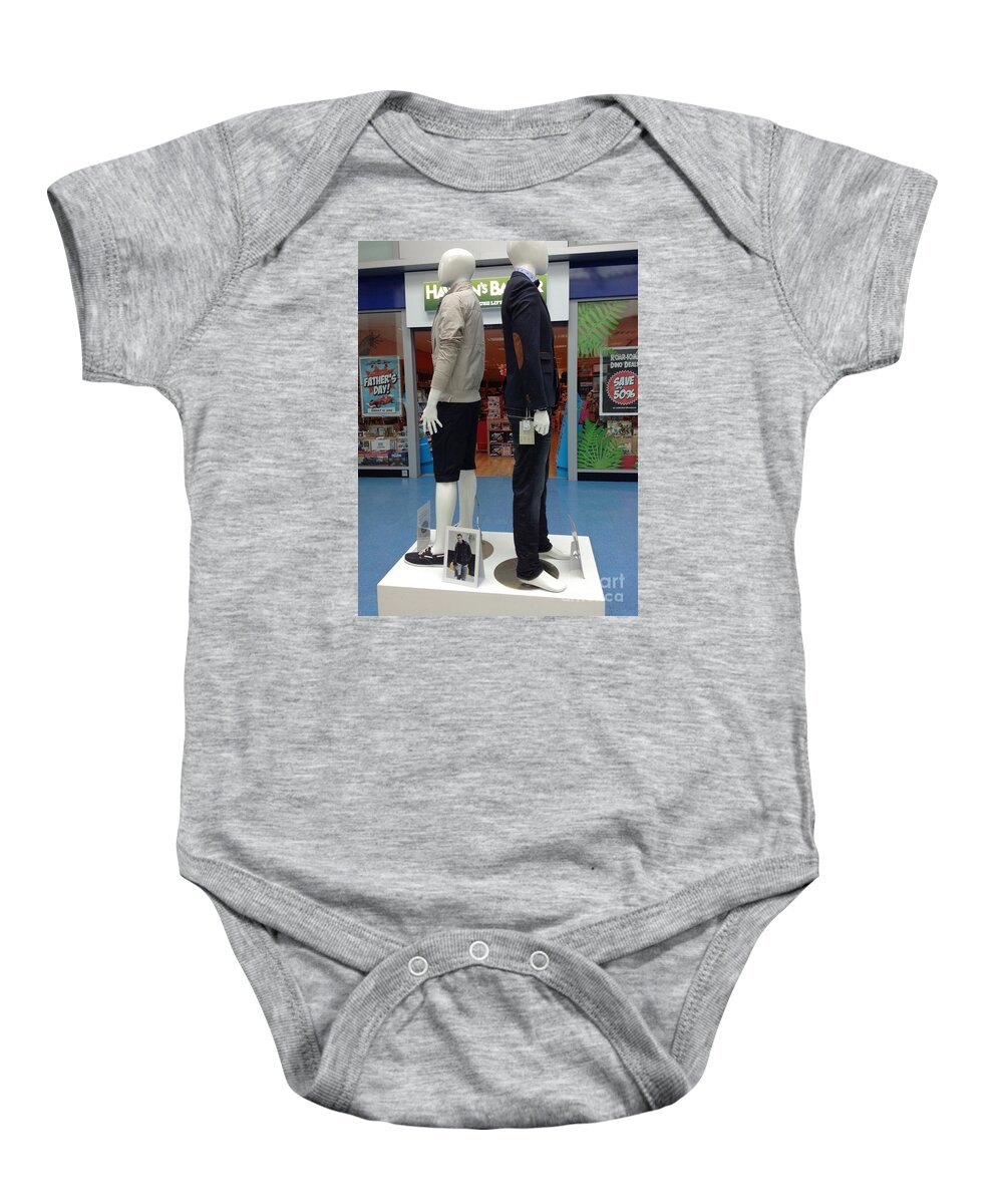 Mannequin Art Baby Onesie featuring the photograph Mannequin Display at Fishergate 2 by Joan-Violet Stretch