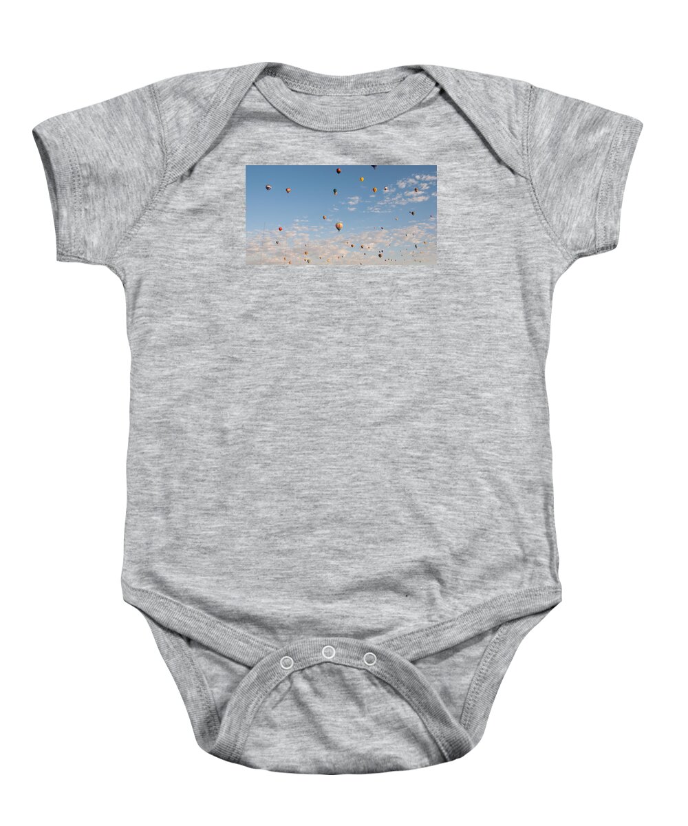 Hot Air Balloons Baby Onesie featuring the photograph Many Balloons by Charles McCleanon