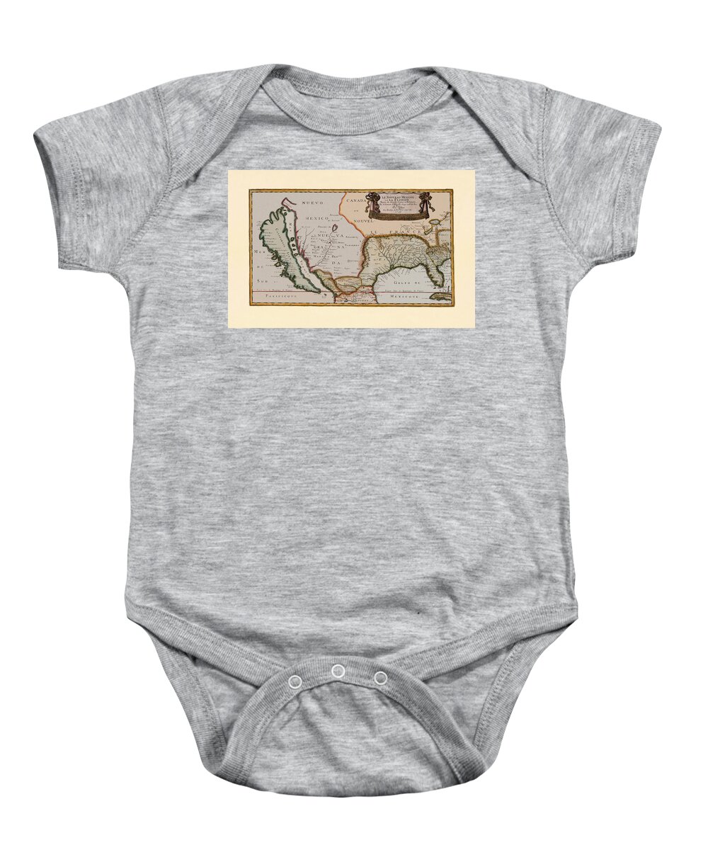 Map Of America Baby Onesie featuring the photograph Map Of America 1679 by Andrew Fare