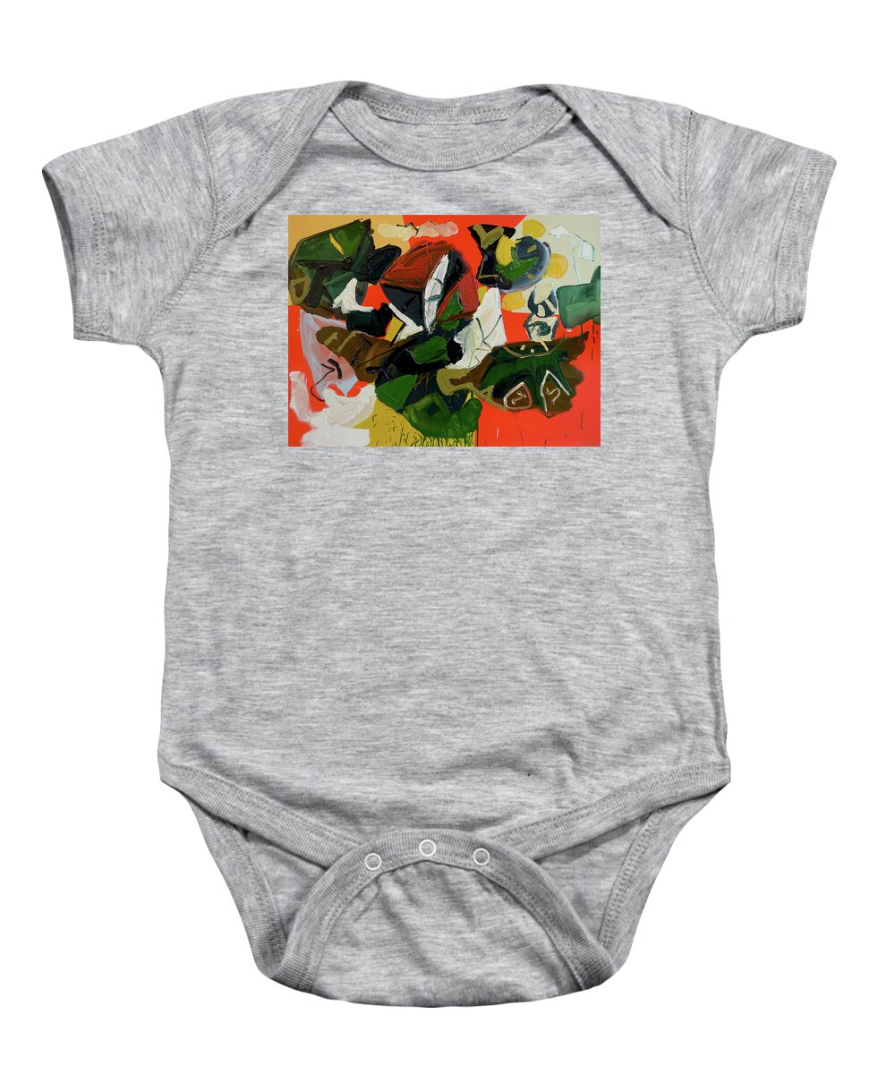 Abstract Baby Onesie featuring the painting Marathon by Peregrine Roskilly
