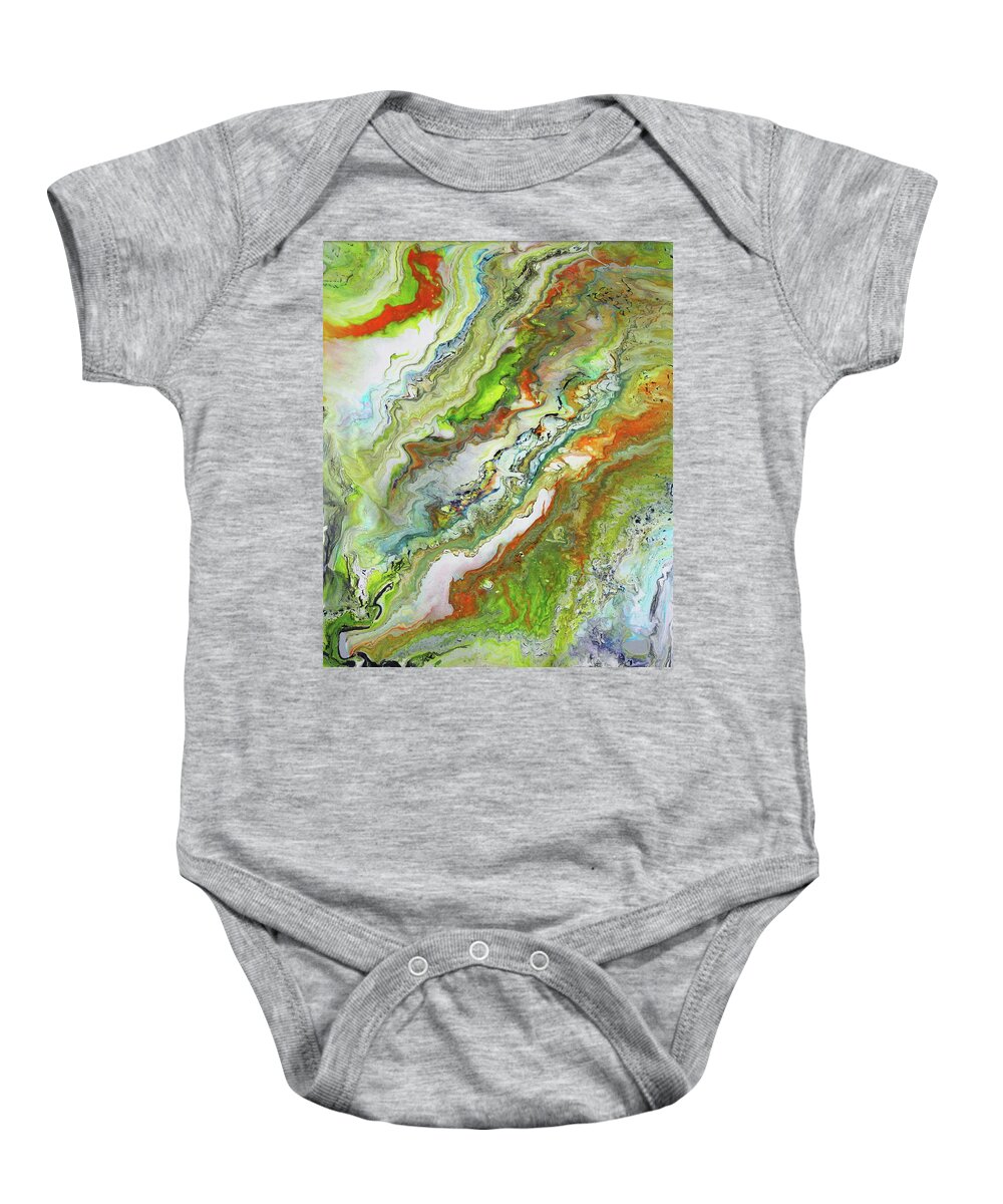 Abstract Baby Onesie featuring the painting Metamorphosis #2 by Madeleine Arnett