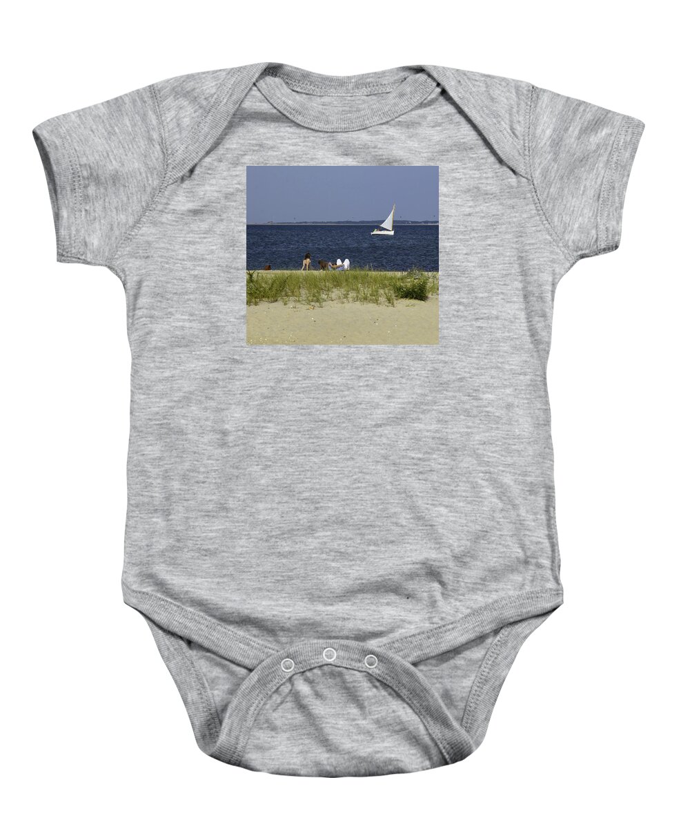 Sailboat Baby Onesie featuring the photograph A Day At The Beach 2 - Martha's Vineyard by Madeline Ellis