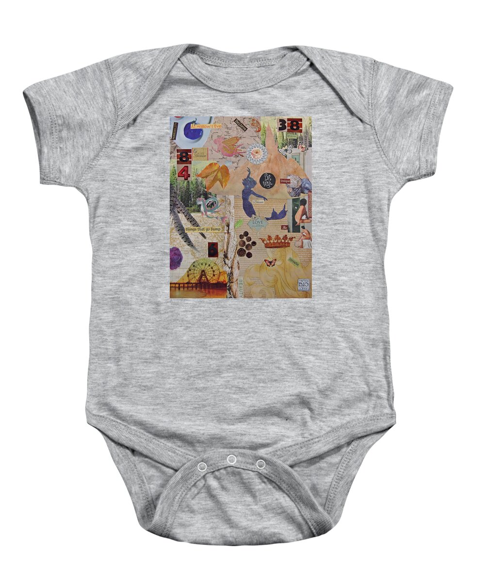 Collage Baby Onesie featuring the mixed media Me and My Big Ideas by Charla Van Vlack
