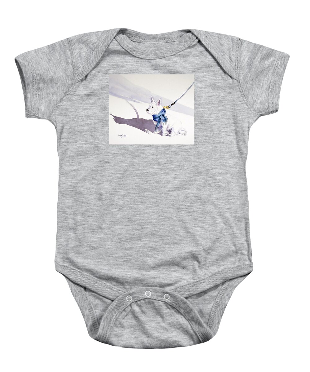 Westie Baby Onesie featuring the painting Me and My Shadow by Marsha Karle