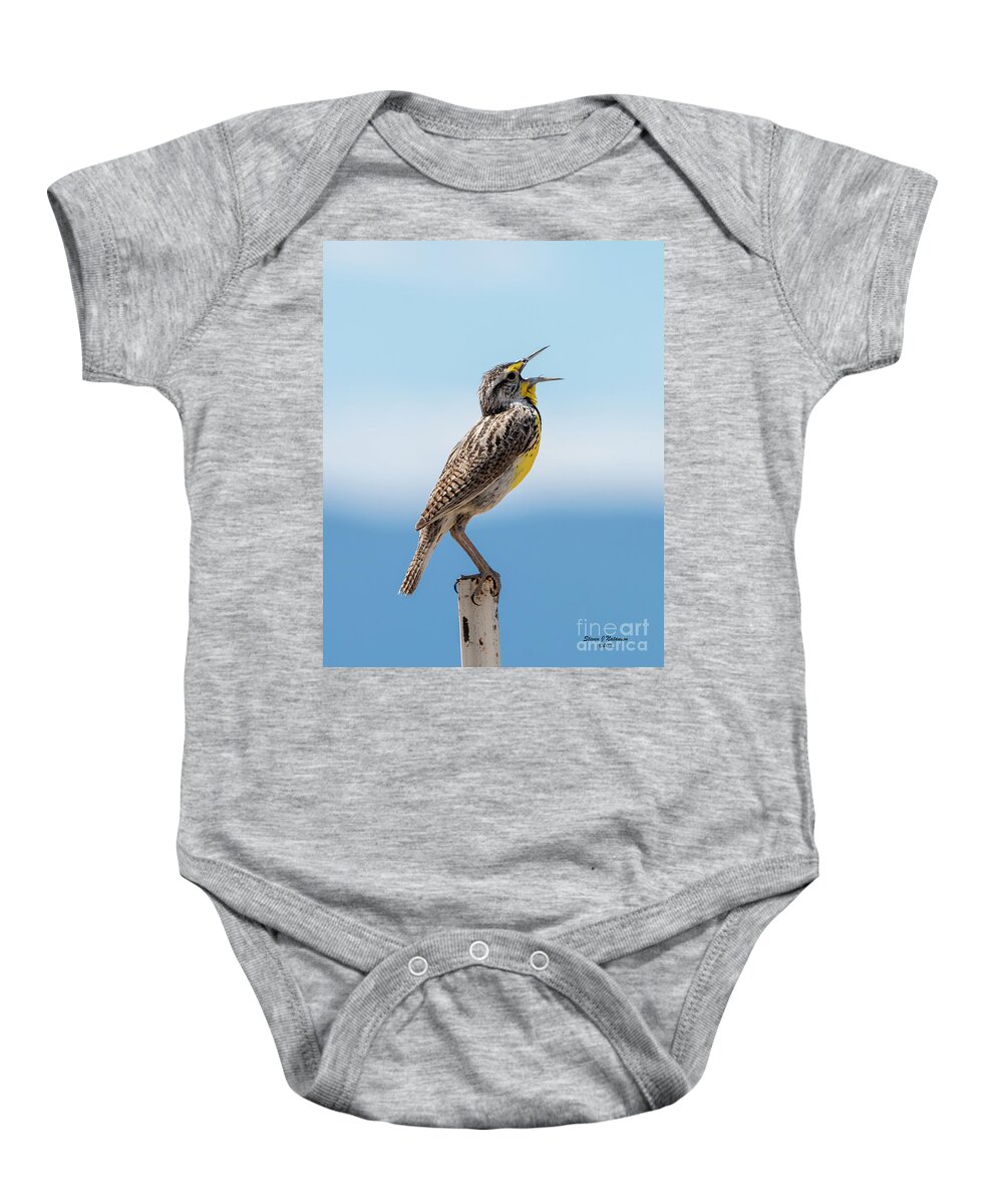 Natanson Baby Onesie featuring the photograph Meadowlark Singing by Steven Natanson