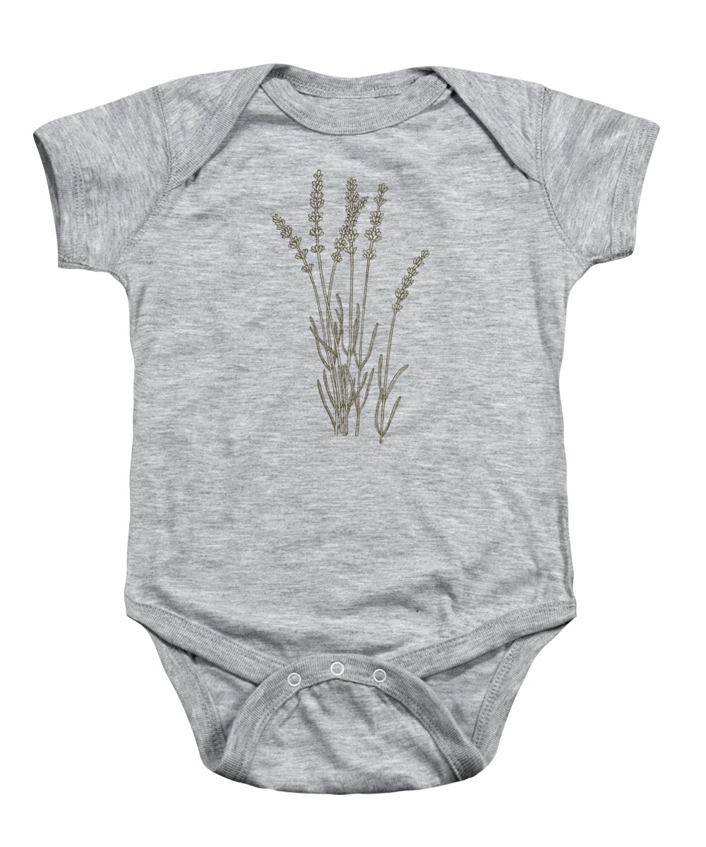 Lavender Baby Onesie featuring the painting Medicinal Herb Lavender by Little Bunny Sunshine