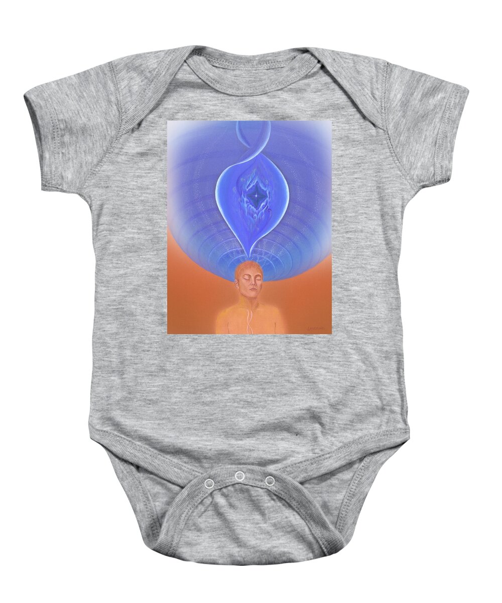 Meditation Baby Onesie featuring the painting Meditation on Full Health by Robin Aisha Landsong