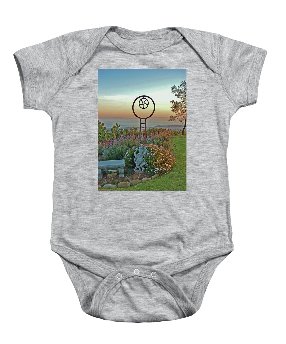 Golden Hour Baby Onesie featuring the photograph Meditation Spot by Linda Brody
