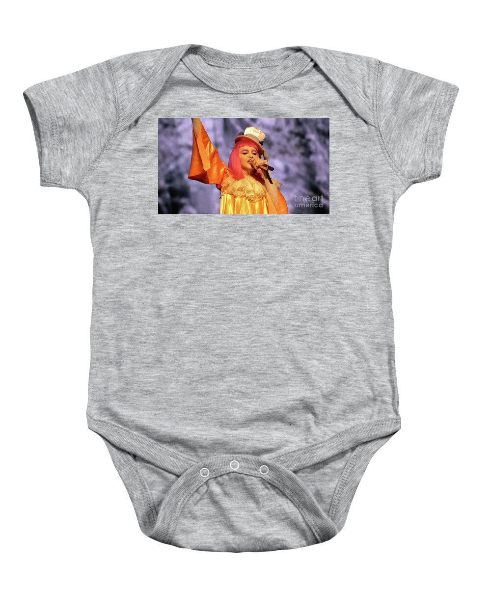 Madonna Baby Onesie featuring the photograph Madonna Tears of a Clown by Marguerita Tan