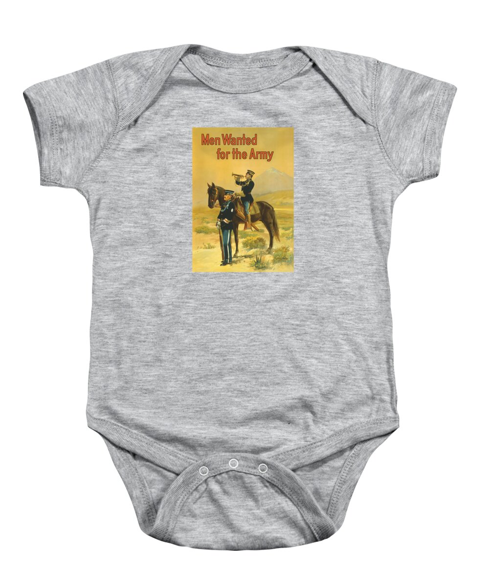 Army Baby Onesie featuring the painting Men Wanted For The Army by War Is Hell Store