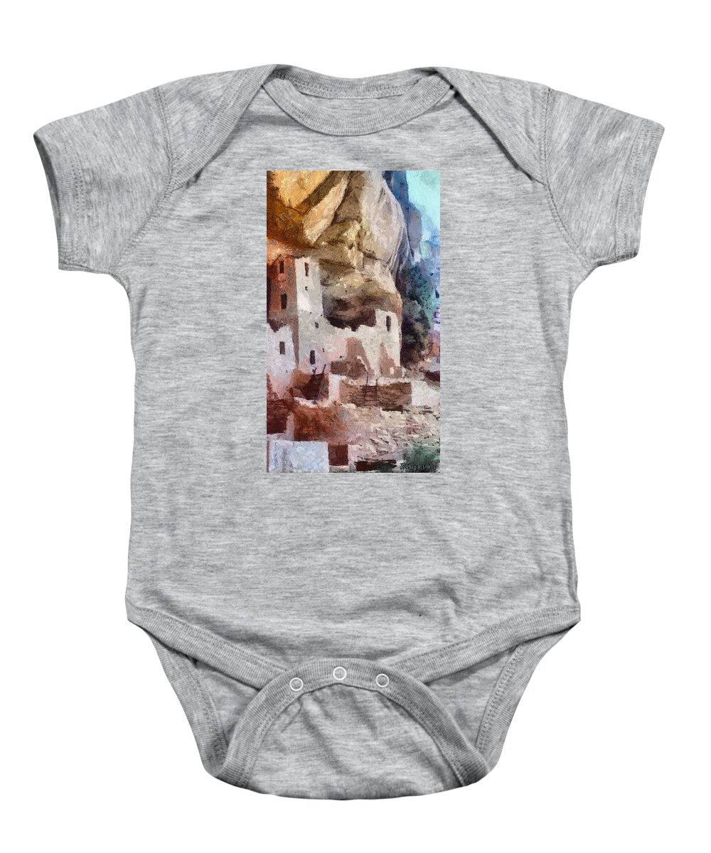 American Southwest Baby Onesie featuring the painting Mesa Verde by Jeffrey Kolker