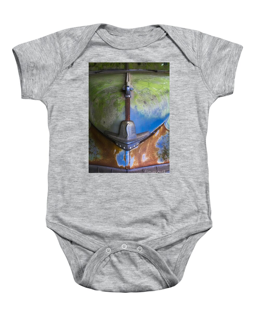Urban Decay Baby Onesie featuring the photograph Metal Earth by Phil Cappiali Jr