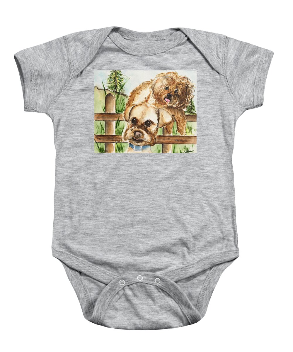 Dog Baby Onesie featuring the painting Minnesota Pooch by Elaine Duras