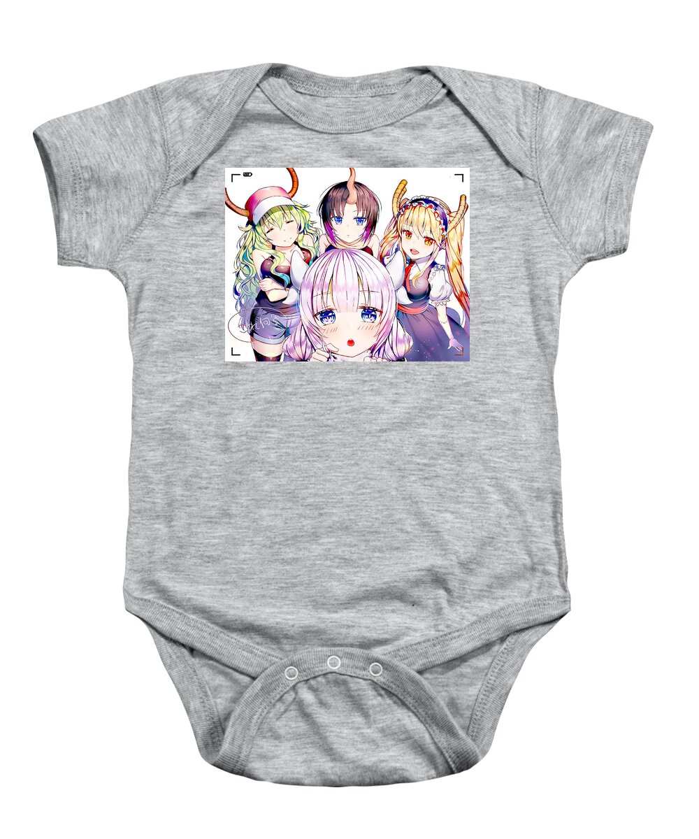 Miss Kobayashi's Dragon Maid Baby Onesie featuring the digital art Miss Kobayashi's Dragon Maid by Super Lovely