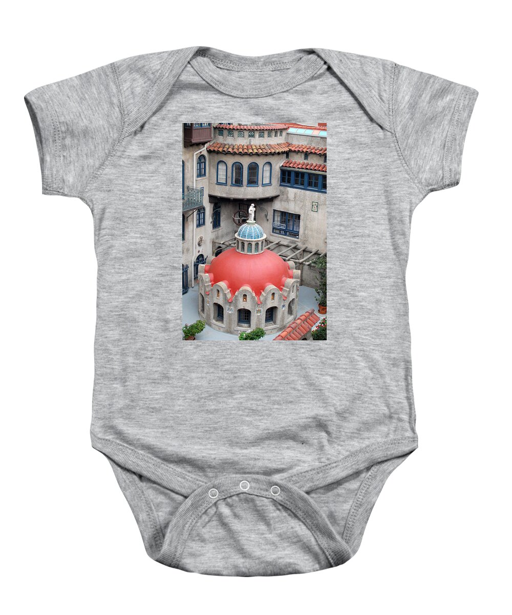 Mission Inn Baby Onesie featuring the photograph Mission Inn 3 by Amy Fose