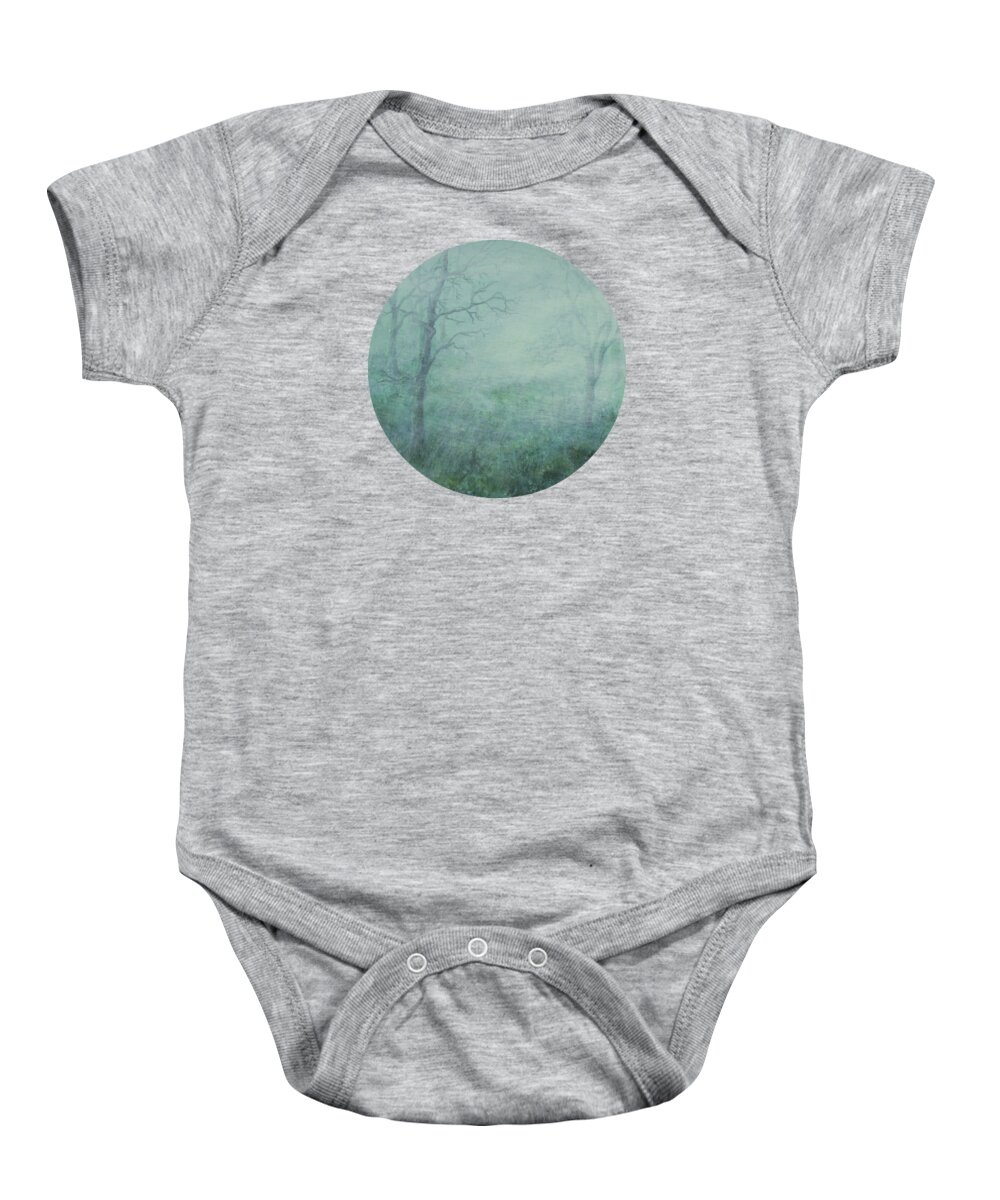 Painting Baby Onesie featuring the painting Mist on the Meadow by Mary Wolf