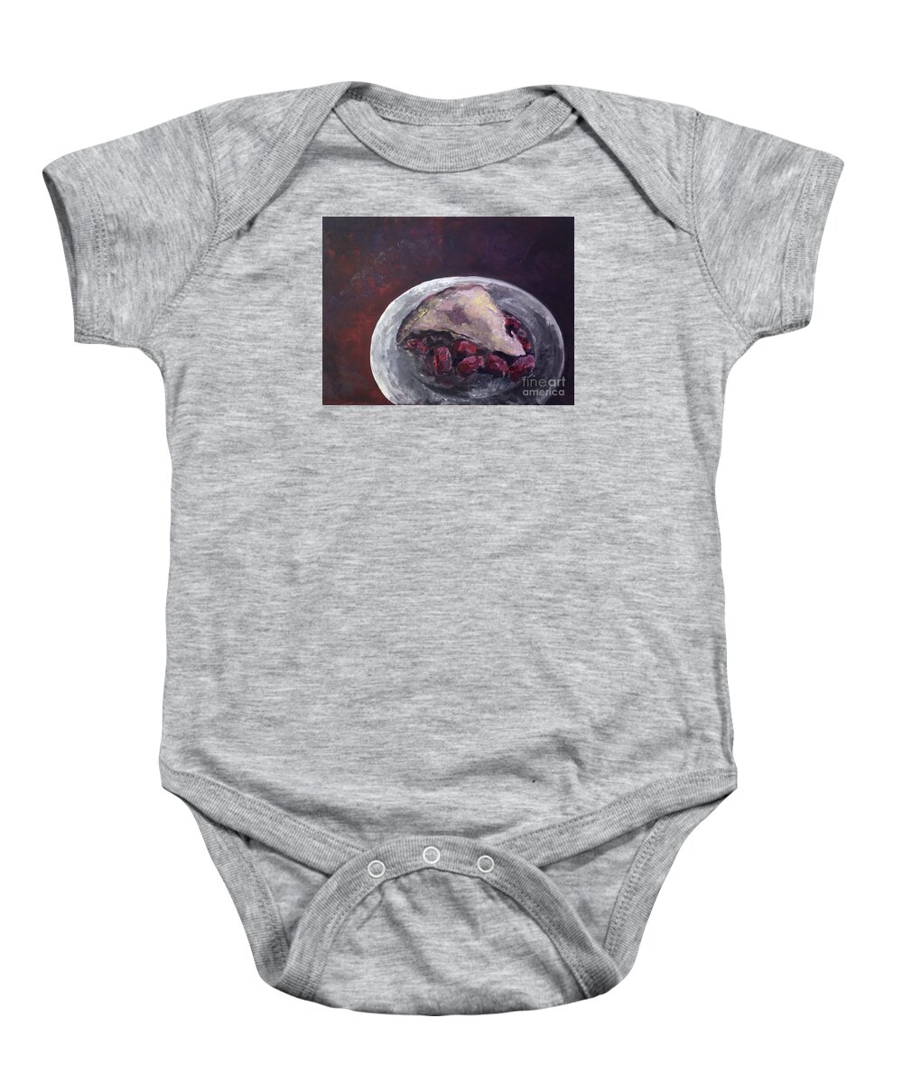 Pie Baby Onesie featuring the painting ...mmm Pie by Joseph A Langley
