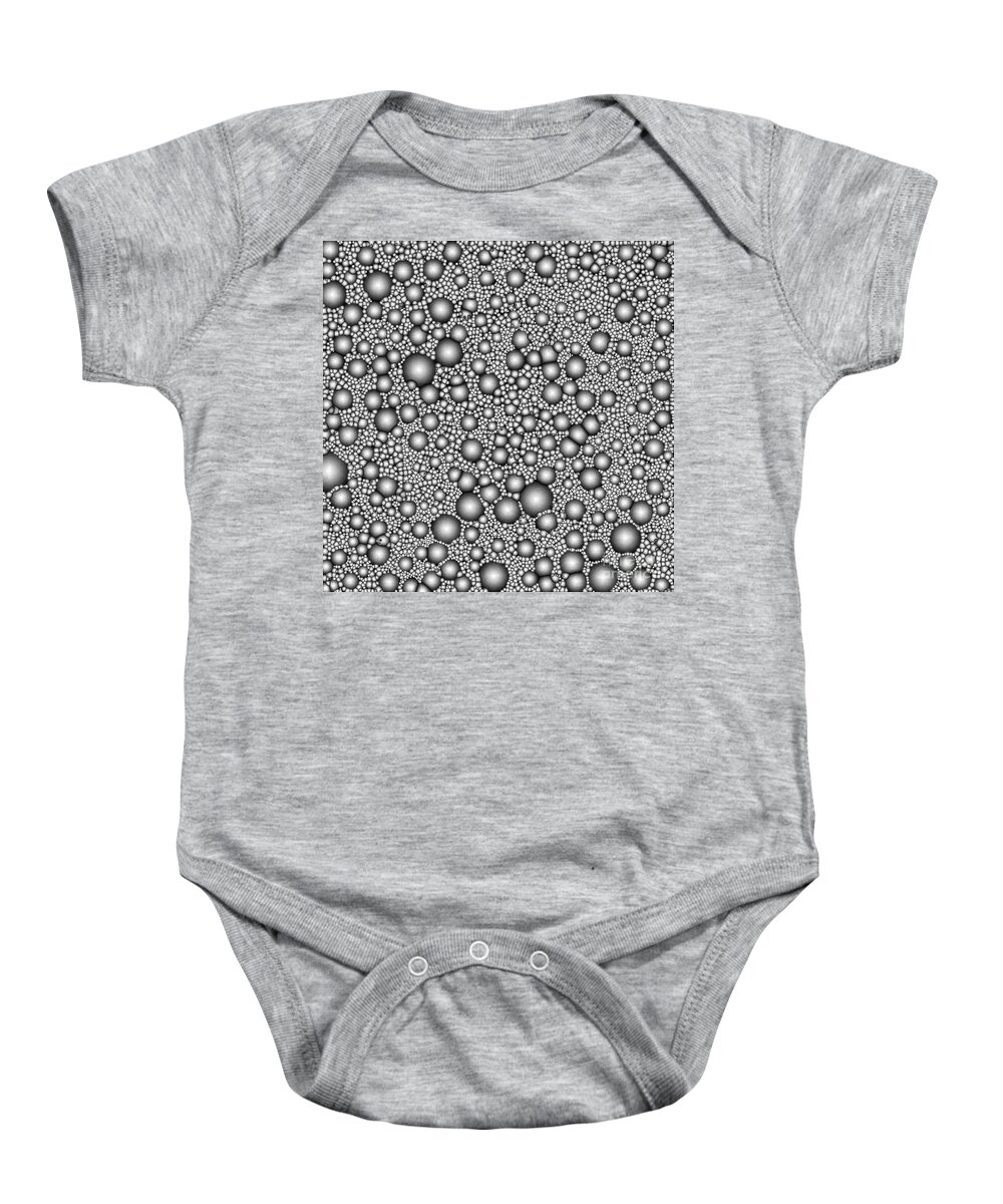 Cluster Baby Onesie featuring the digital art Monochrome Macro Cluster by Phil Perkins