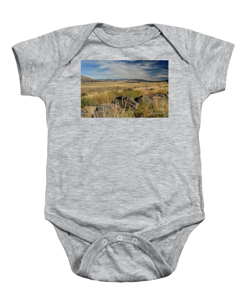Montana Baby Onesie featuring the photograph Montana Route 200 by Cindy Murphy - NightVisions