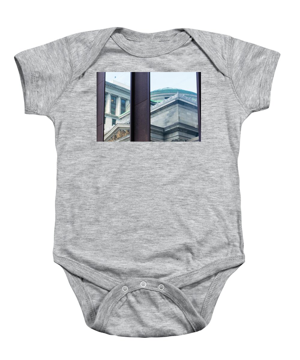Banque Du Montreal Baby Onesie featuring the photograph Montreal Reflections 1 by Steven Richman