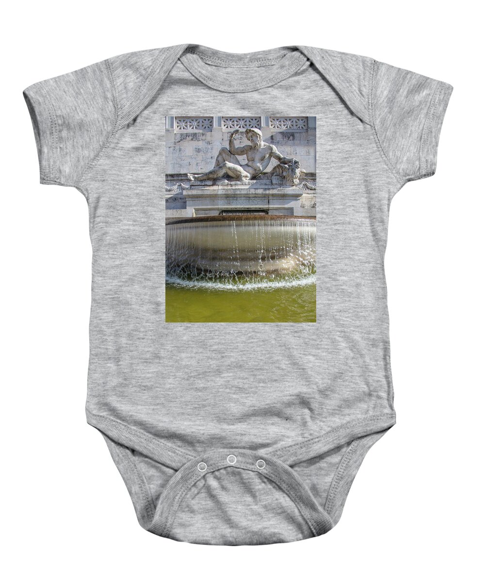 Canon Baby Onesie featuring the photograph Monumento A Vittorio Emanuele ii Fountain by John McGraw