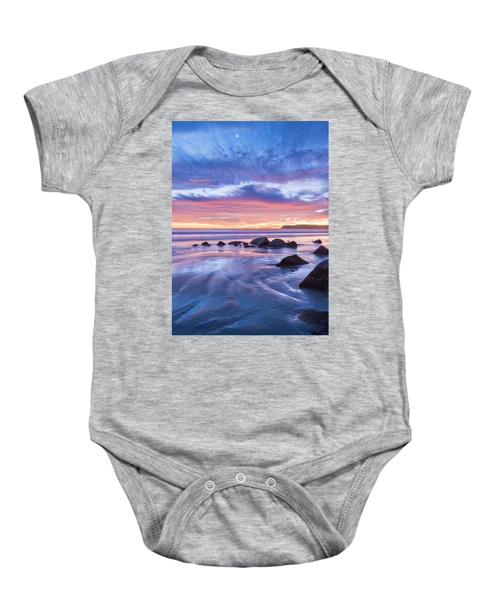 Point Loma Baby Onesie featuring the photograph Moon Above by Dan McGeorge