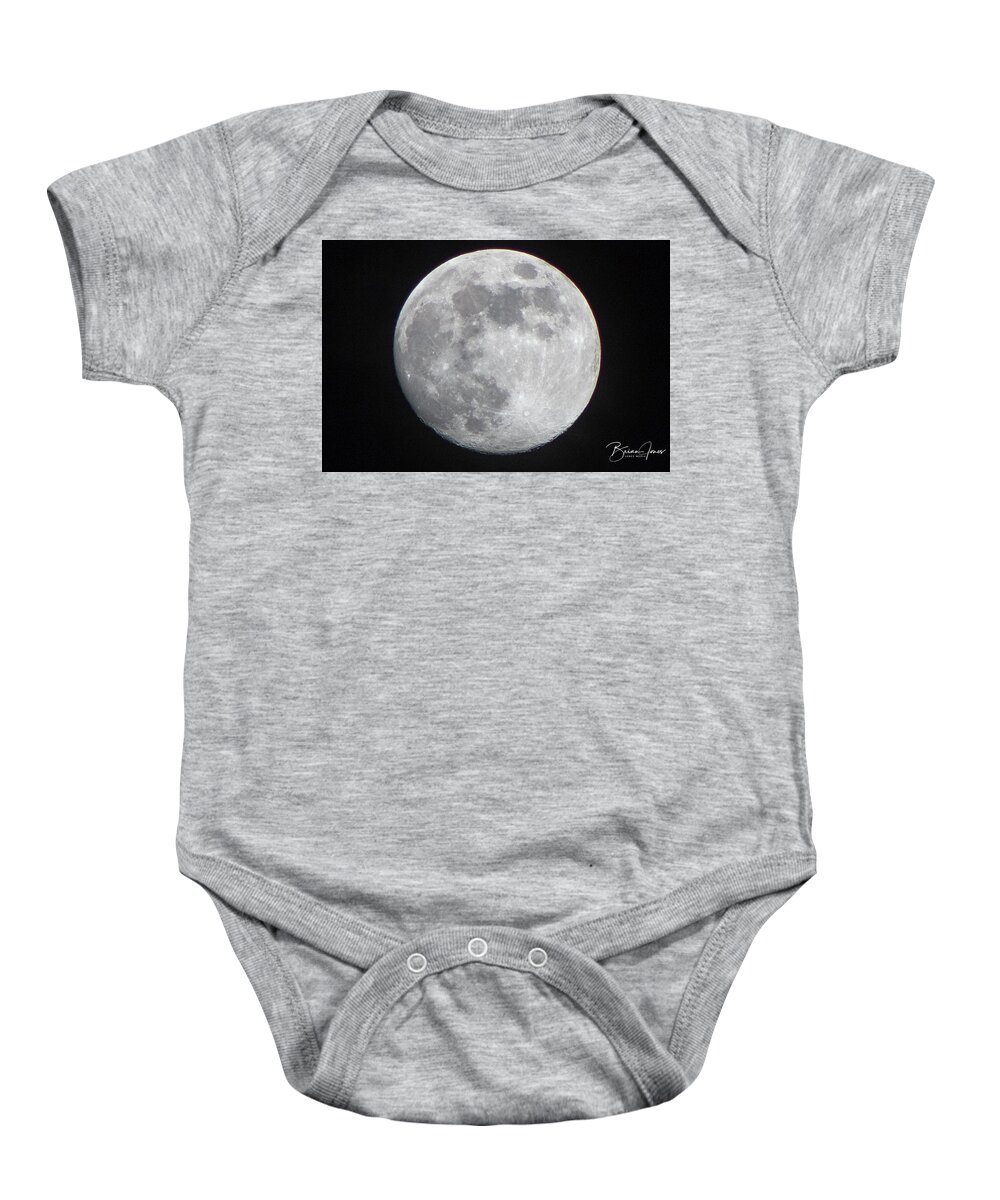  Baby Onesie featuring the photograph Moon by Brian Jones