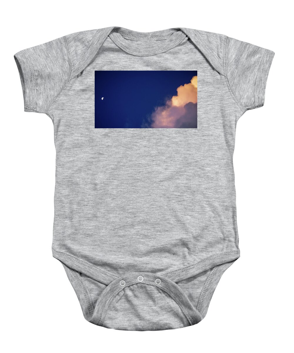 Florida Baby Onesie featuring the photograph Moon Clouds Delray Beach Florida by Lawrence S Richardson Jr
