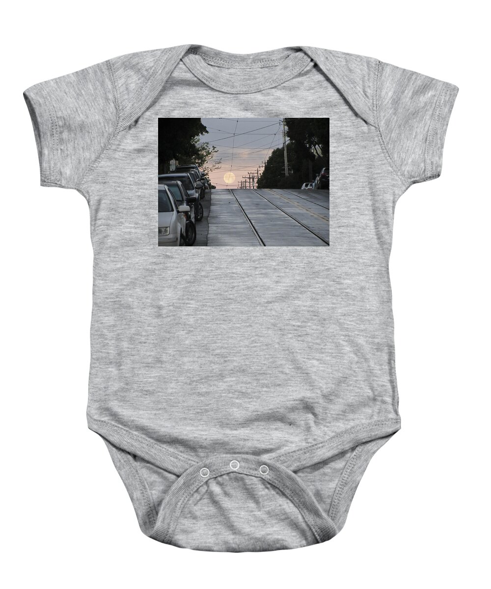 Moon Baby Onesie featuring the photograph Early Morning Moon by Erik Burg