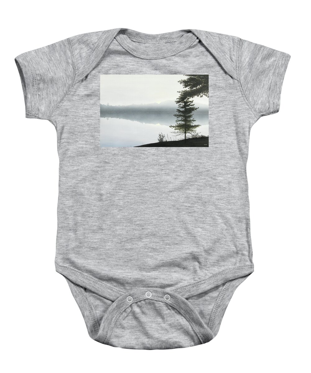 Landscapes Baby Onesie featuring the painting Morning Fog by Kenneth M Kirsch