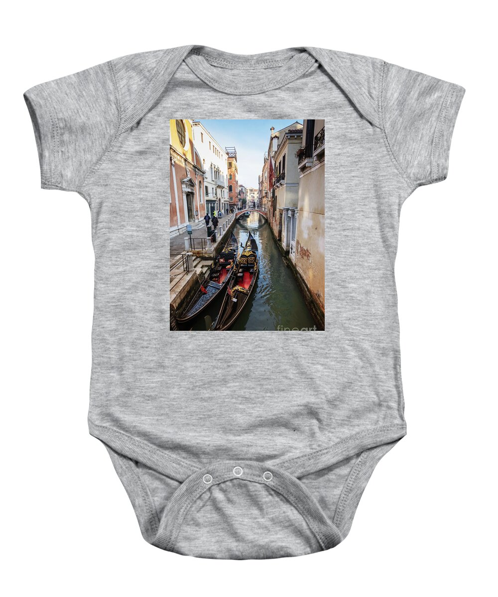  Morning In Venice In Winter By Marina Usmanskaya Baby Onesie featuring the photograph Morning in Venice in winter by Marina Usmanskaya