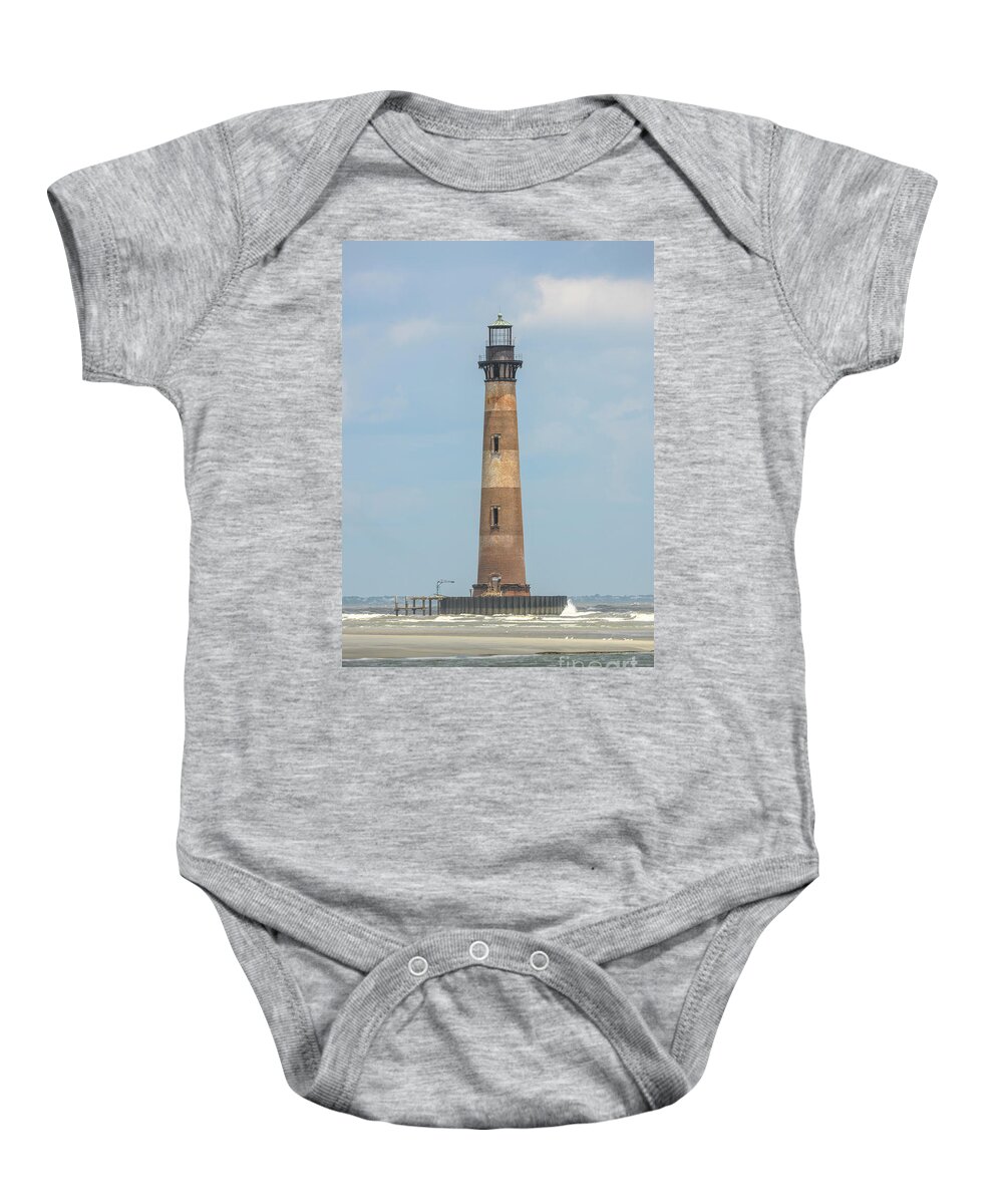 Morris Island Lighthouse Baby Onesie featuring the photograph Morris Island Lighthouse Circa 1876 by Dale Powell