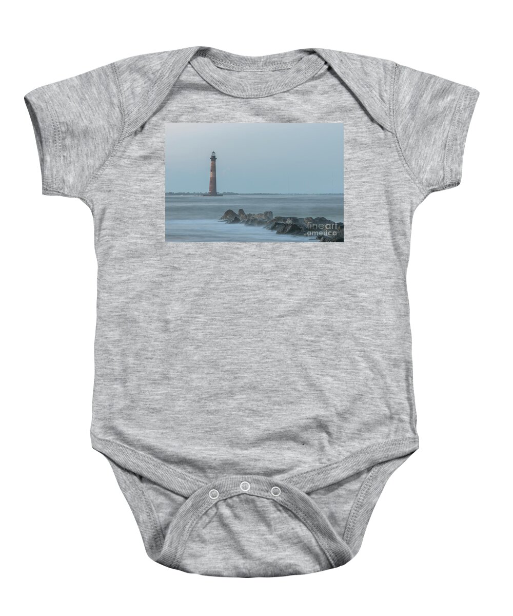 Morris Island Lighthouse Baby Onesie featuring the photograph Morris Island Lighthouse I by Dale Powell
