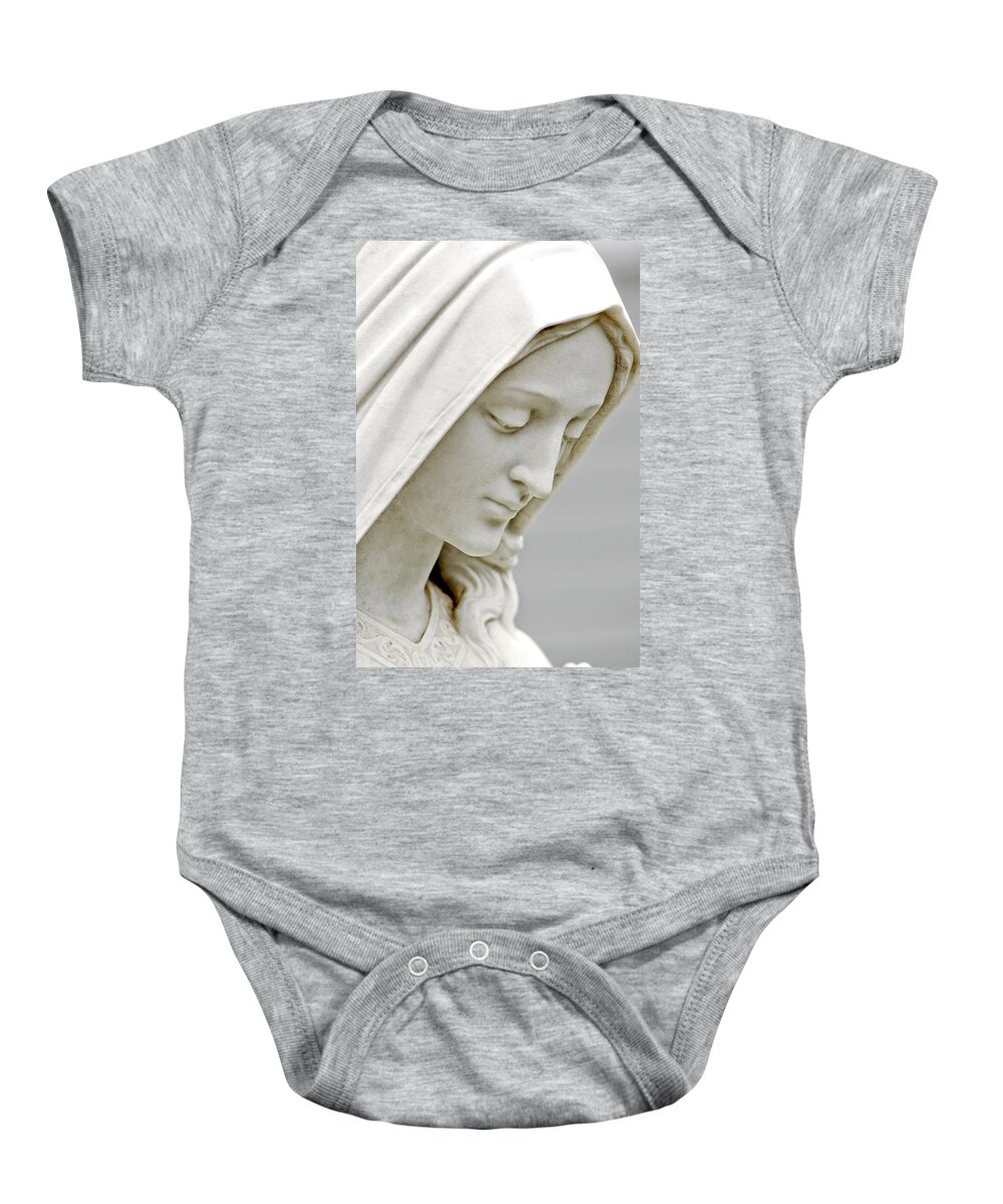 Statue Baby Onesie featuring the photograph Mother Mary Comes to Me... by Greg Fortier