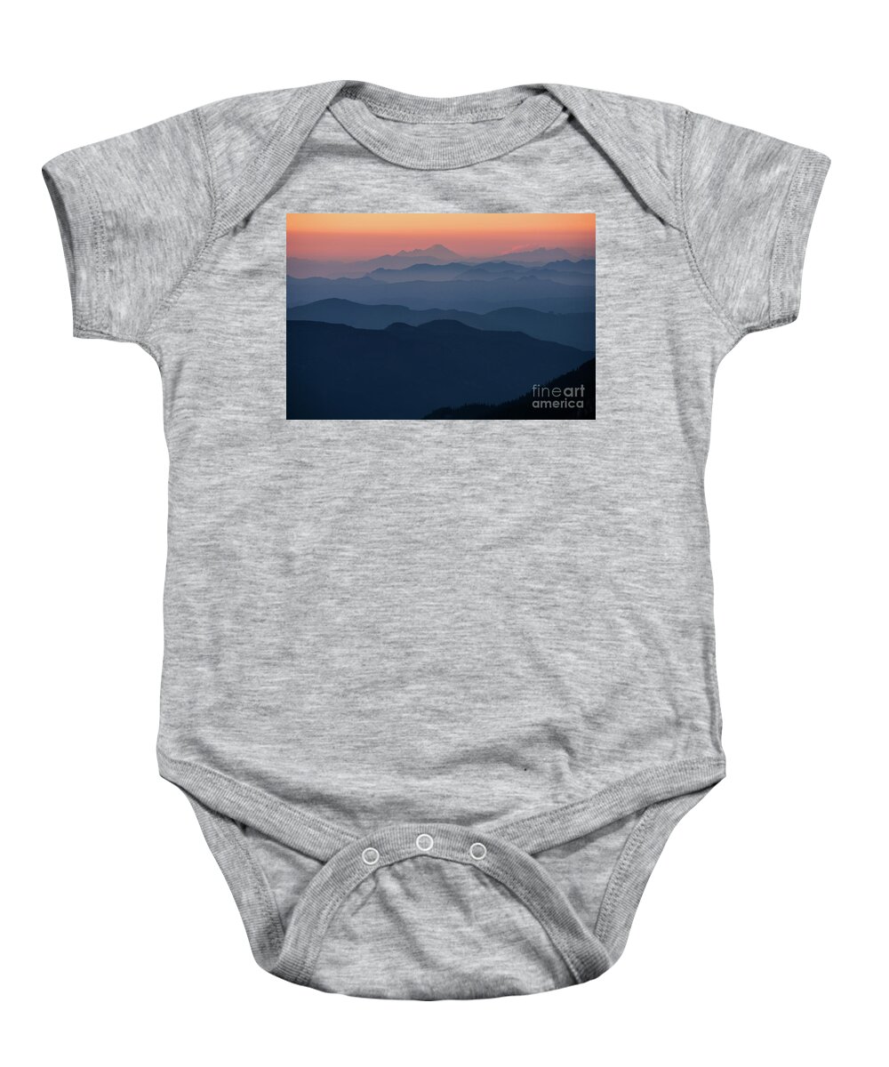 Mount Rainier National Park Baby Onesie featuring the photograph Mount Baker Sunset Landscape Layers Closer by Mike Reid
