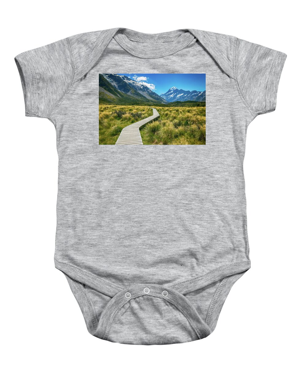 New Zealand Baby Onesie featuring the photograph Mount Cook by Martin Capek