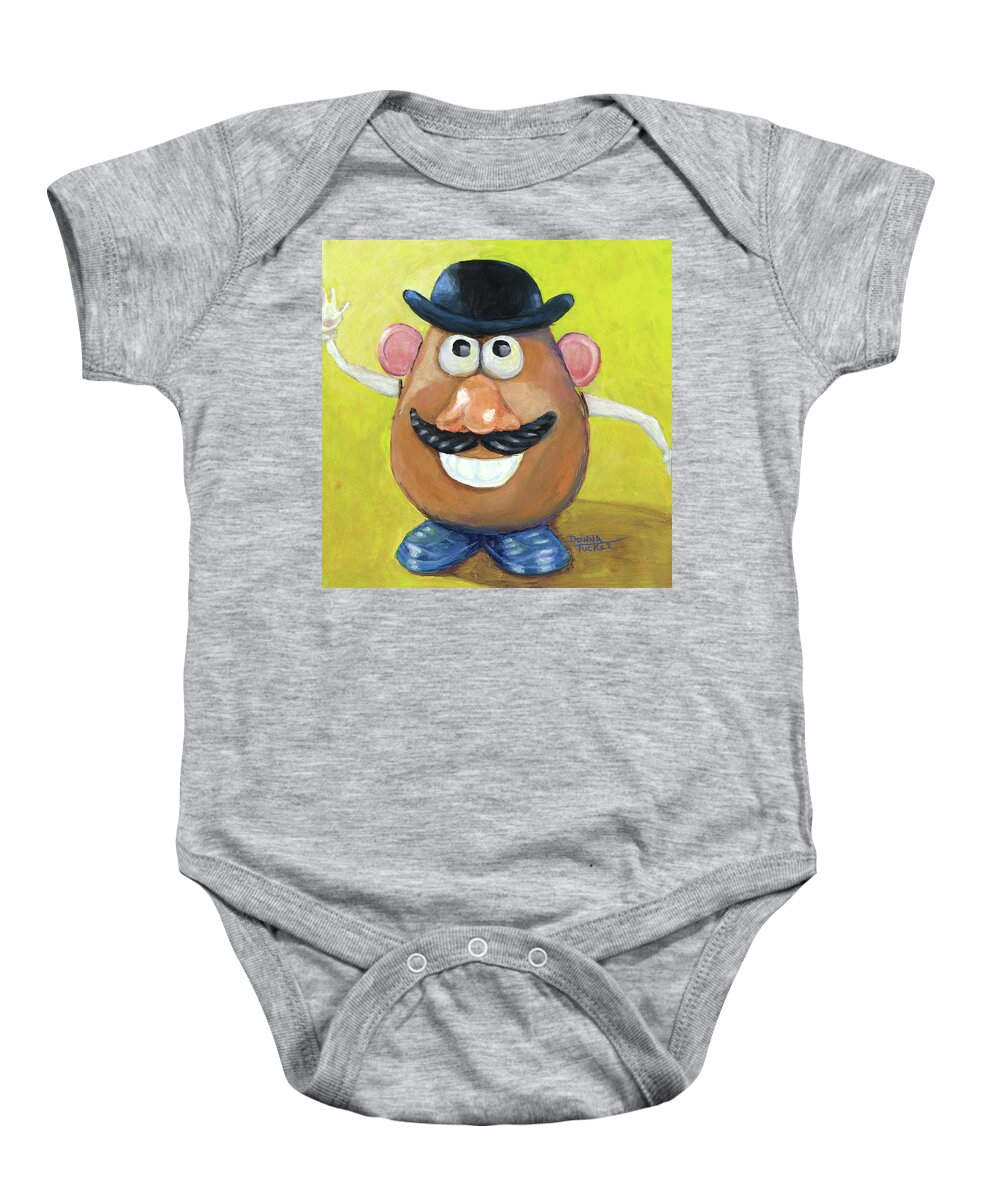 Toy Baby Onesie featuring the painting Mr. Potato Head by Donna Tucker