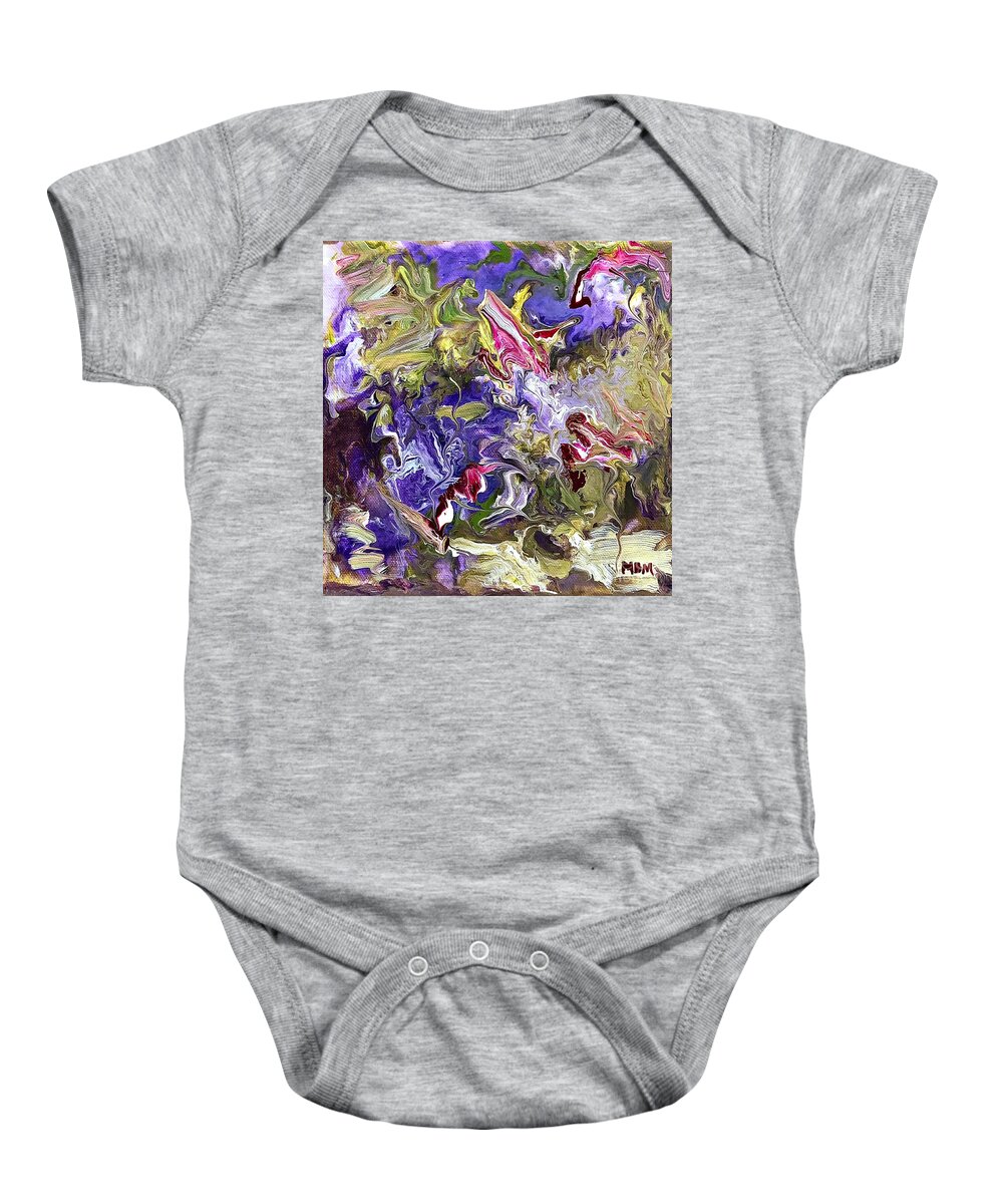 Abstract Baby Onesie featuring the painting My Secret Garden by Mary Mirabal