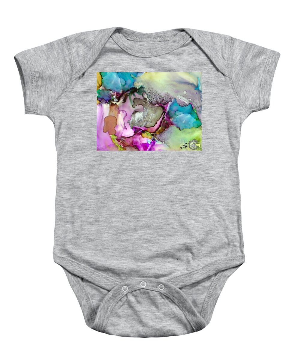 Space Baby Onesie featuring the painting Nebula 3 by Susan Kubes